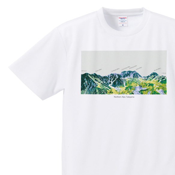 立山 Tシャツ ドライ 吸水速乾 山 登山 アウトドア（ホワイトベージュ） 3枚目の画像