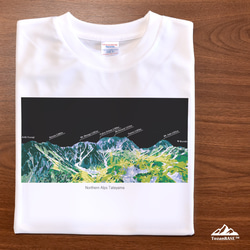 立山 Tシャツ ドライ 吸水速乾 山 登山 アウトドア（ホワイトブラック） 1枚目の画像