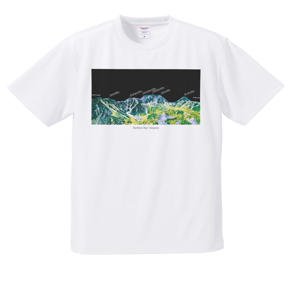 立山 Tシャツ ドライ 吸水速乾 山 登山 アウトドア（ホワイトブラック） 7枚目の画像