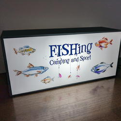 アウトドア フィッシング ポップアート 魚 テーブル カウンター ミニチュア ランプ 看板 置物 雑貨 ライトBOX 3枚目の画像
