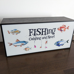 アウトドア フィッシング ポップアート 魚 テーブル カウンター ミニチュア ランプ 看板 置物 雑貨 ライトBOX 4枚目の画像
