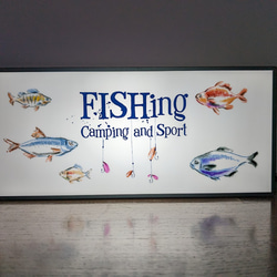 アウトドア フィッシング ポップアート 魚 テーブル カウンター ミニチュア ランプ 看板 置物 雑貨 ライトBOX 2枚目の画像