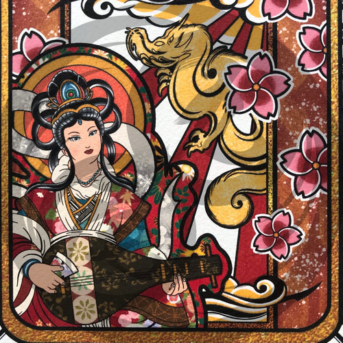 開運絵画　❀九尾❀カードサイズ御守り絵画❀ 開運絵画 ❀九尾❀カードサイズ御守り絵画❀ 開運絵画 ❀九