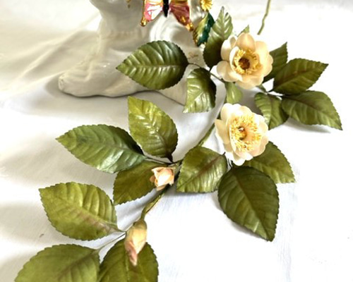 創作布染花薔薇 染め花・布花・アートフラワー 創作バラ インテリア空間・玄関
