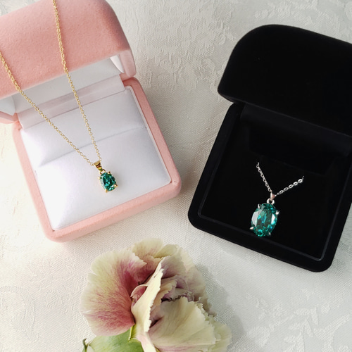 パライバトルマリン AAAグレード ダイヤモンドCZ ダブルストーンリング