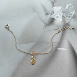 Flower Drop Gold Bracelet 3枚目の画像