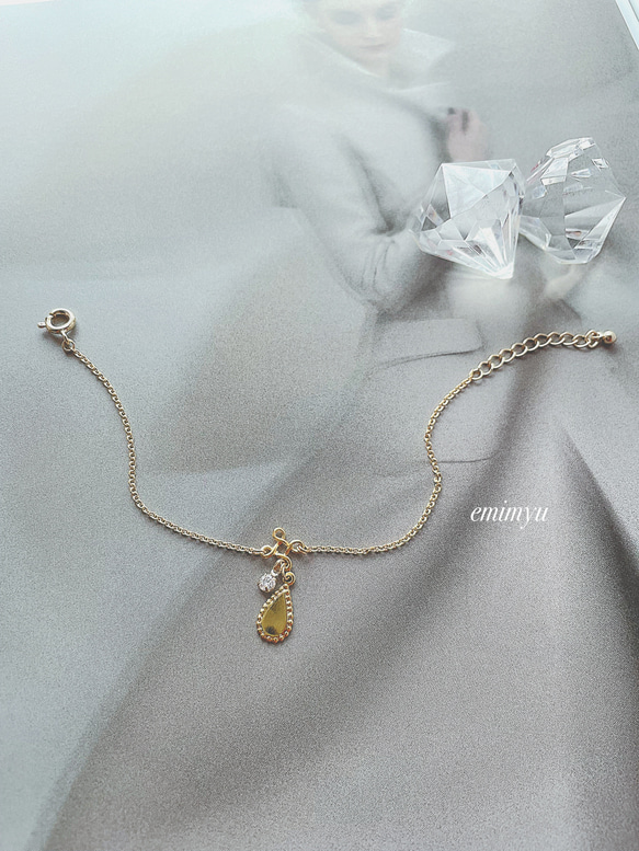 Flower Drop Gold Bracelet 3枚目の画像