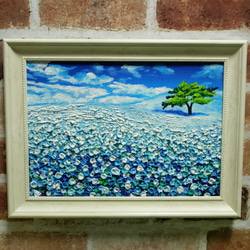 油絵 絵画【ネモフィラ畑】 絵画 ＨＲ 通販｜Creema(クリーマ)