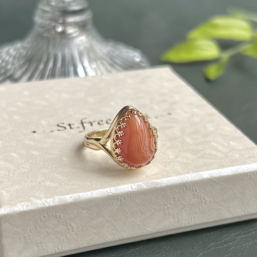 真鍮☆大粒☆サードニクス(サードオニキス)☆12〜18号フリーサイズ