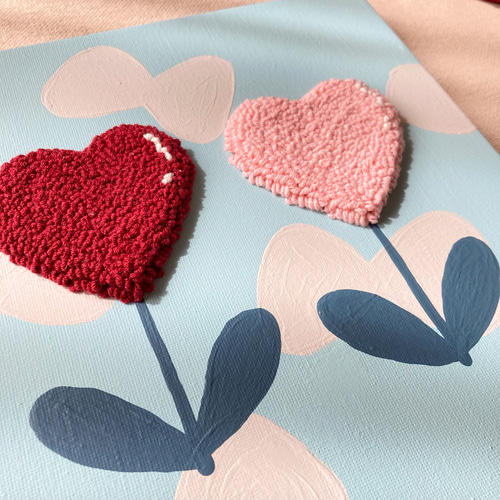 送料込み】フラワー アートパネル 壁掛け キャンバスボード パンチ