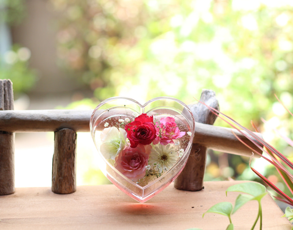 ❤ハートのジェルボトルフラワー（6種のお花）□ドライフラワー・母の