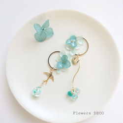 Hydrangea＆DropBeads [耳環/穿孔耳環] Shiun-iro 雨季前5件商品免運費 第8張的照片