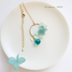 Hydrangea &amp; DropBeads [項鍊] 翡翠色 第1張的照片