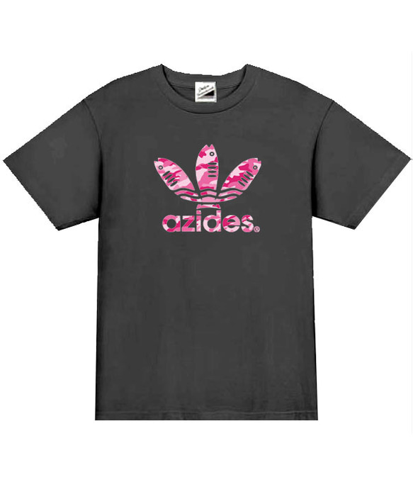 ［azides］アジデス迷彩ロゴ　男女兼用半袖Tシャツ 3枚目の画像