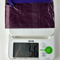 purple×purple軽量＆防水カードケース　ミニウォレット　ダイニーマ　DCF 3枚目の画像