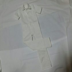 70㎝ドールサイズ　つなぎ(半袖/ホワイト) 5枚目の画像