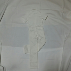 70㎝ドールサイズ　つなぎ(半袖/ホワイト) 6枚目の画像