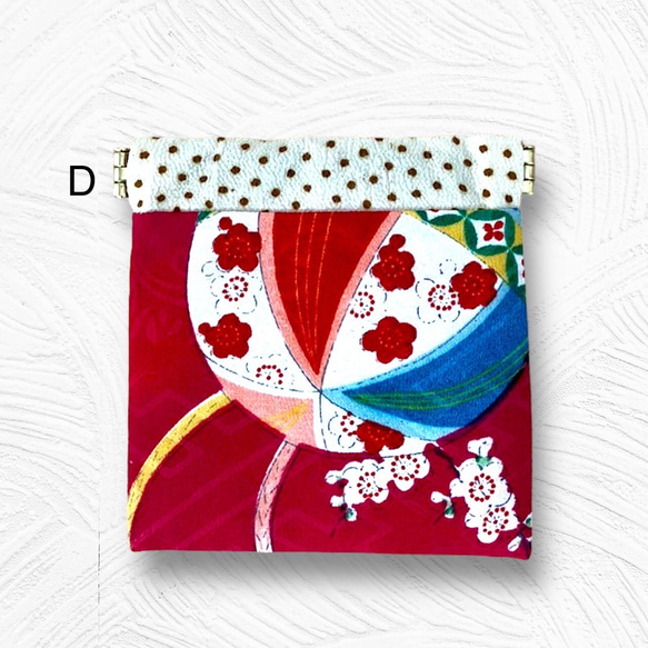 AirPodsケース　小銭入れ　薬入れ　アクセサリーケース　和柄　マルチに使える大正ロマンなバネ口ポーチ（ミニ） 10枚目の画像