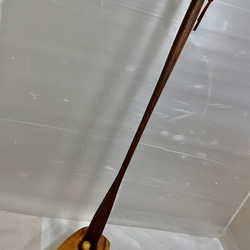 天然木 ウオールナットの長い靴べらとスタンドセット 一点物 手造り 靴