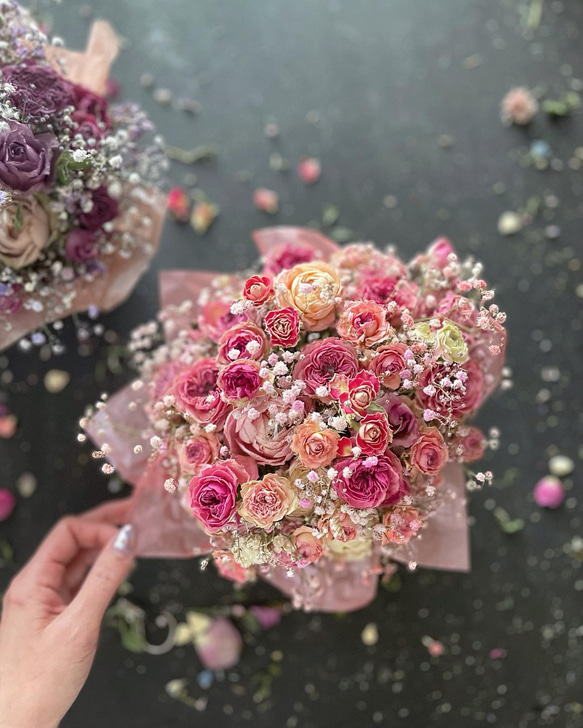 flower basket " rose " フラワーバスケット バラ ローズ 母の日ギフト 2枚目の画像