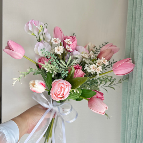 チューリップブーケ ウェディングブーケ アーティフィシャルフラワー