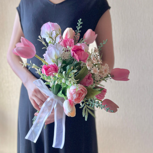チューリップブーケ ウェディングブーケ アーティフィシャルフラワー