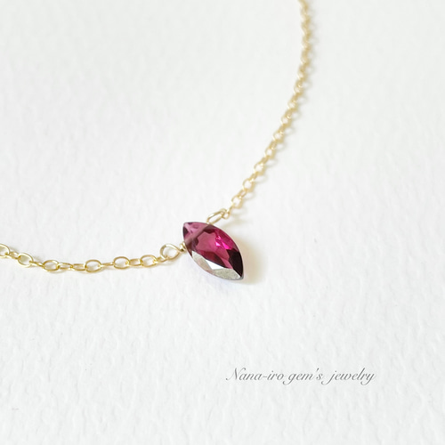ナナ　14kgf 14kgf Rhodorite garnet necklace ネックレス・ペンダント Nana-iro