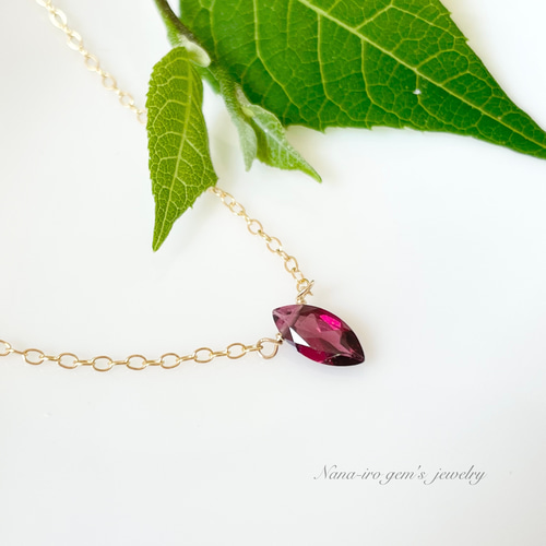 14kgf Rhodorite garnet necklace ネックレス・ペンダント Nana-iro