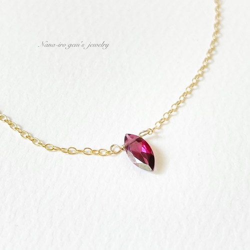 ナナ　14kgf 14kgf Rhodorite garnet necklace ネックレス・ペンダント Nana-iro