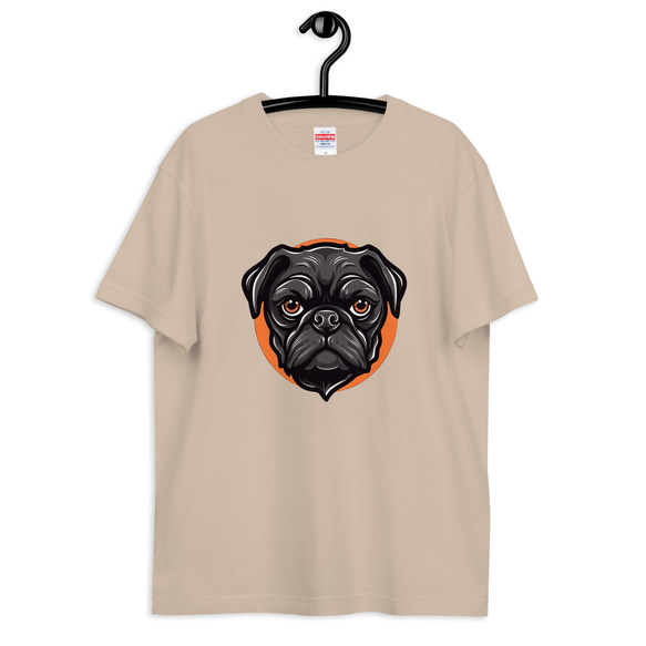 犬 パグ 黒パグ コットンTシャツ：送料無料 6枚目の画像