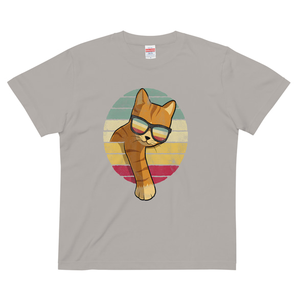猫 コットンTシャツ：送料無料 2枚目の画像