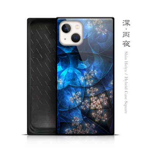 深・丙夜 - 和風 四角型 強化ガラスiPhoneケース/iPhone17/17Pro