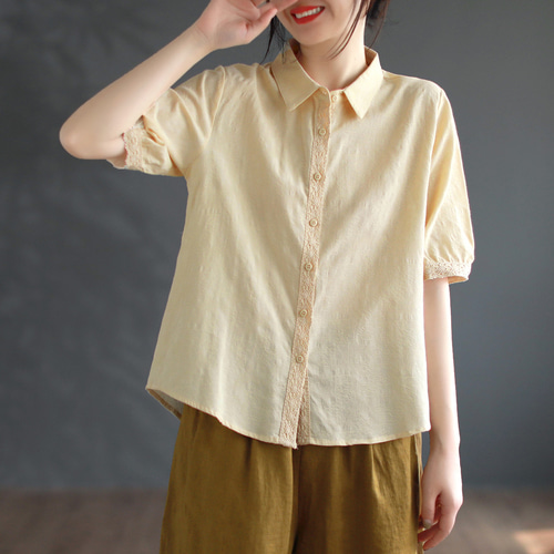 【LEBERTY】リバティ リネン シャツ / L〈イエロー系〉新品 / 麻 楽天市場】リバティ ブラウス（カラーイエロー）（シャツ