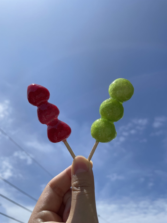 おうちでお祭り気分！羊毛フェルトのフルーツ飴 2枚目の画像