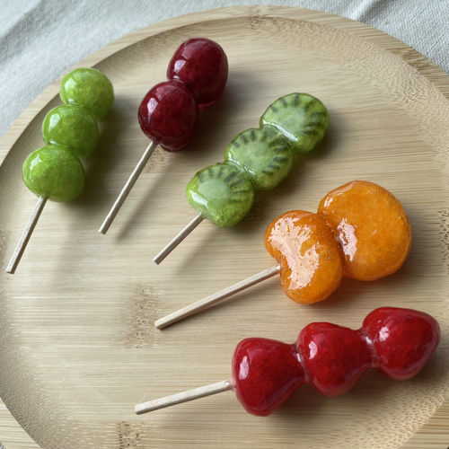 おうちでお祭り気分！羊毛フェルトのフルーツ飴 羊毛フェルト もちごめ