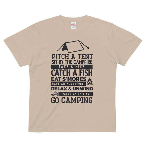 キャンプ キャンピング コットンTシャツ：送料無料 2枚目の画像