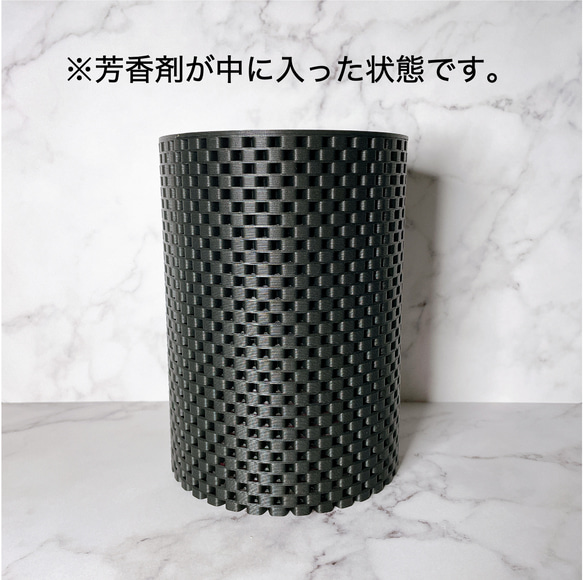 芳香剤カバー Cylinder type / ブラウン,ブラック,ホワイト 3枚目の画像