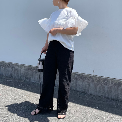 keep my closet レース ワイドパンツ 黒