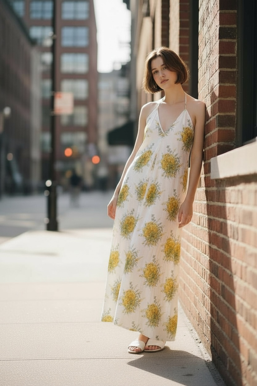 ホルダーネックドレス　ミモザ