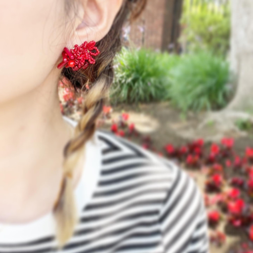 楽天市場】Paper Accessory flower 和紙 clip earring AYK fuji