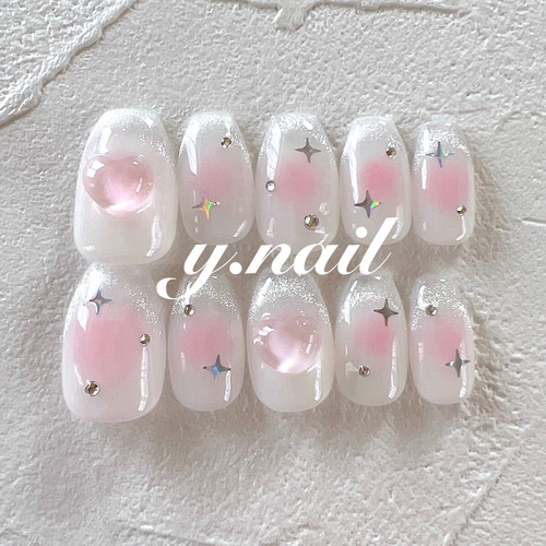 お急ぎ便A♥ ネイルチップ 量産型 韓国 フレンチネイル