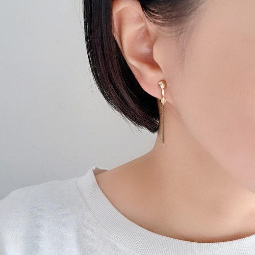 万能の極み*】痛くないイヤリング/ピアス シンプル 揺れる スティック 