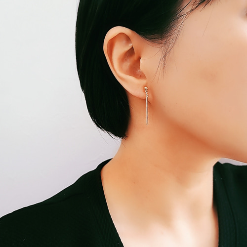 万能の極み*】痛くないイヤリング/ピアス シンプル 揺れる スティック 