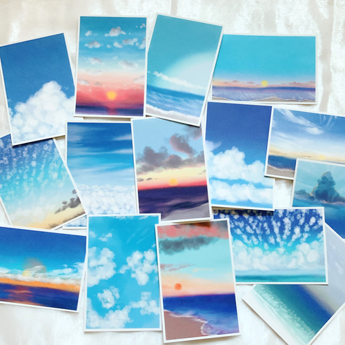空と海15種】ポストカード はがき キレイ 雲 景色 青 夏 季節