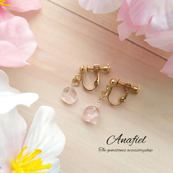 ローズクォーツ イヤリング・ノンホールピアス の人気通販