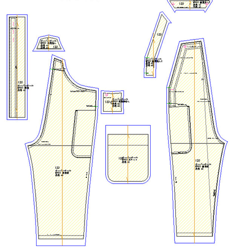 パターンカット済＞ キッズオーバーオール 110 or120サイズ 型紙
