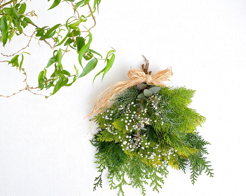 生花 スワッグ フレッシュ グリーン 針葉樹 森林の香り green スワッグ