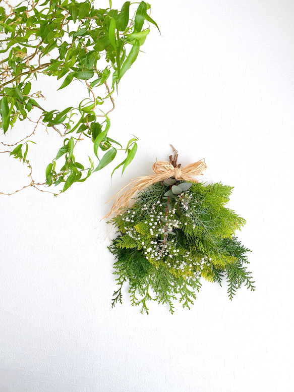 ＊Natural＊初夏のさわやかグリーン スワッグ♡ドライフラワースワッグ Natural＊初夏のさわやかグリーン スワッグ♡ドライフラワースワッグ