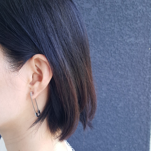 1pcs] オール ステンレス 安全ピン ピアス 金属アレルギー対応