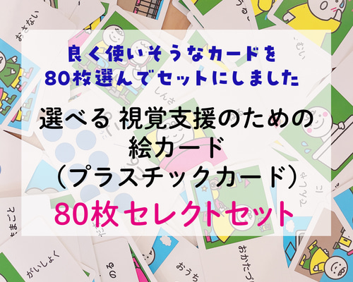 視覚支援のための絵カード（プラスチックカード） 80枚セット （発達